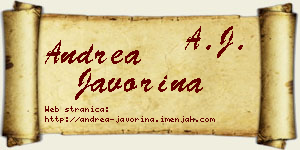 Andrea Javorina vizit kartica